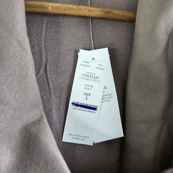 White House Black Market Jacket Womens Small Cowl Zip Slub Lounge Alpaca Thumb - Picture 10 of 12